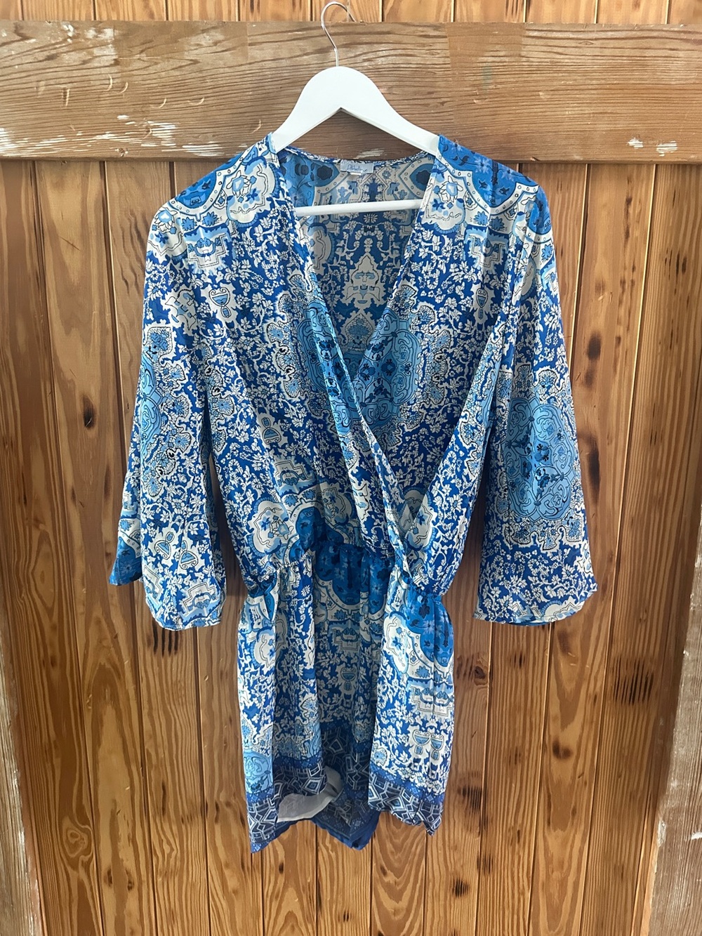 Blue Paisley Romper